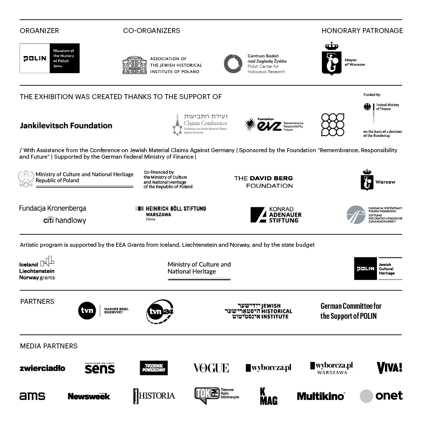 Logos of organizers and partners of "Around Us a Sea of Fire" exhibition