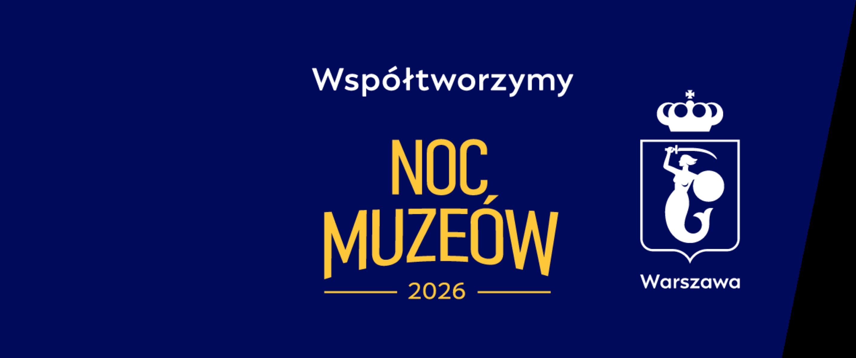 Napis współtworzymy Noc Muzeów 2026, obok logo Warszawy.
