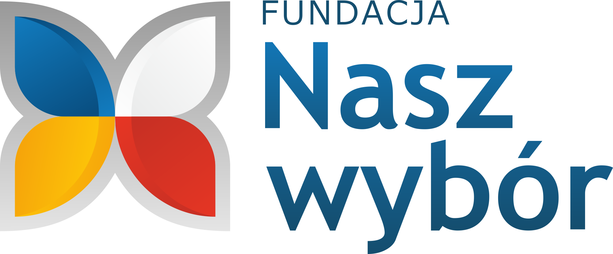 Logo Fundacji "Nasz Wybór" - motylek z kolorami polskiej i ukraińskiej flagi.