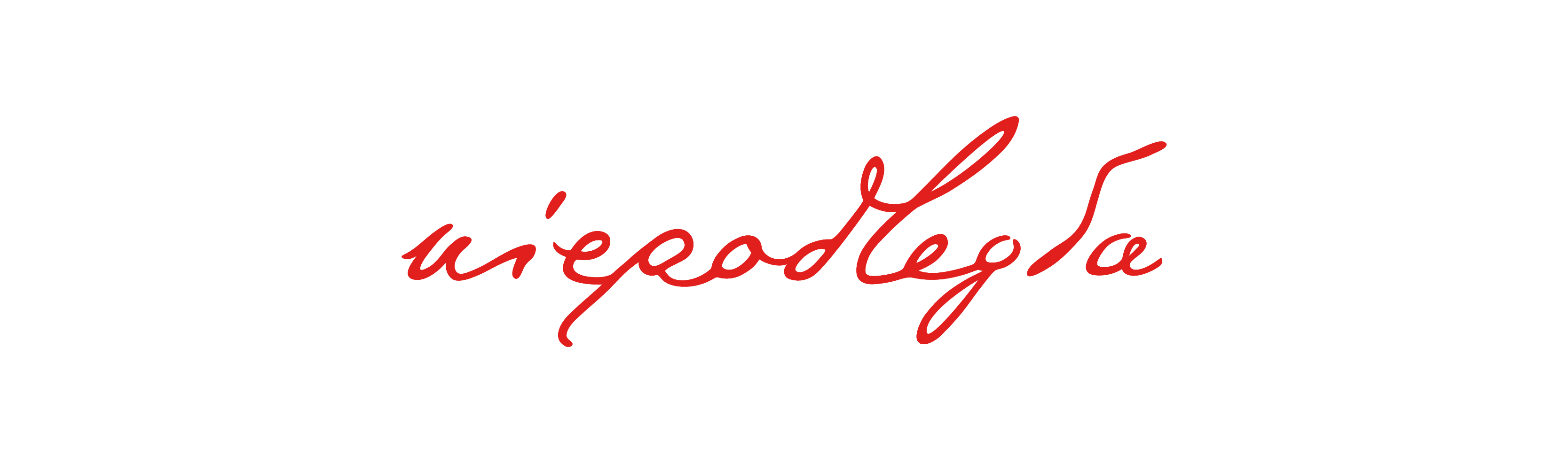 Logo programu Niepodległa. Czerwony napis Niepodległa.