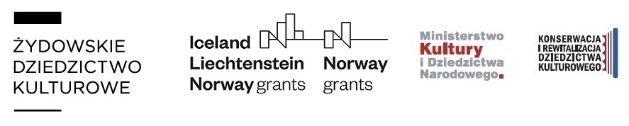Logo projektu Żydowskie Dziedzictwo Kulturowe: funduszy norweskich, EOG i Ministerstwa Kultury i Dziedzictwa Narodowego