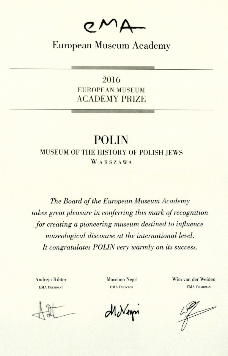 Nagroda EMA dla Muzeum POLIN