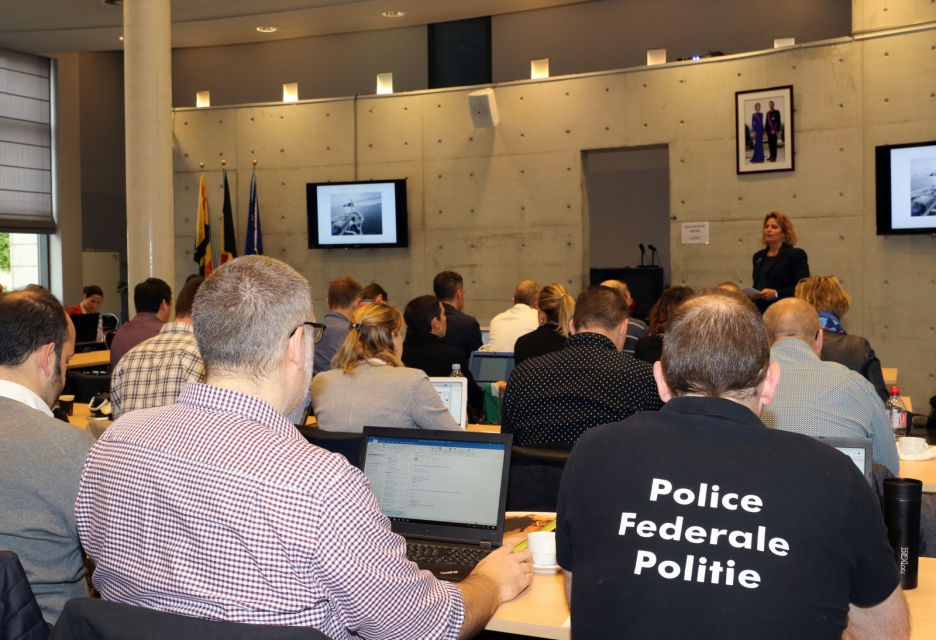 The group of Belgian police officers during workshops