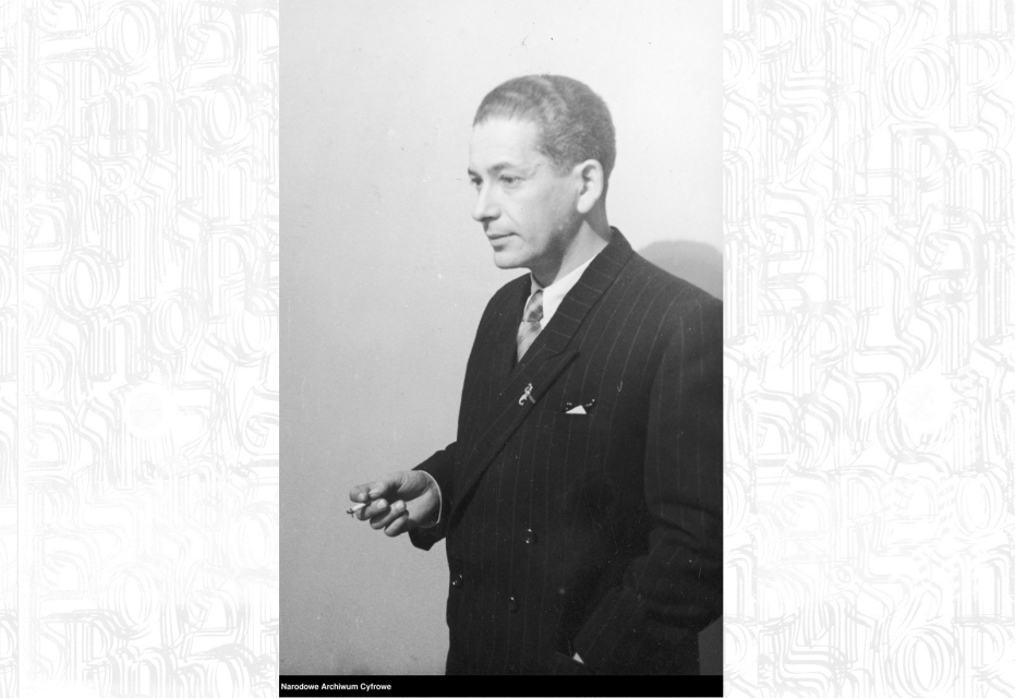Jerzy Jurandot, satyryk - fotografia portretowa (z papierosem)
