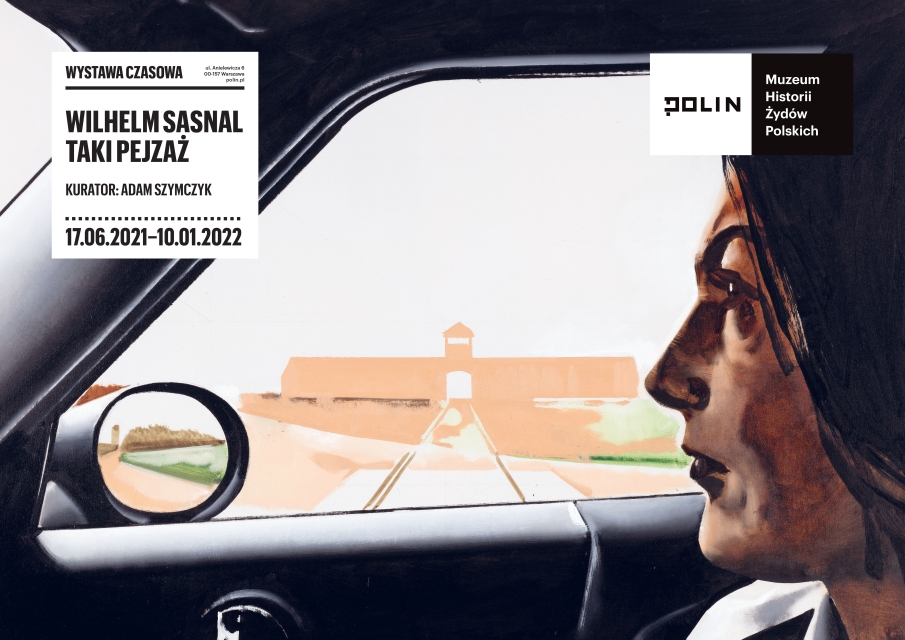 Na obrazie widzimy plakat wystawy "Wilhelm Sasnal: Taki pejzaż"