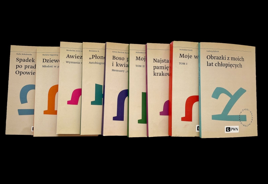 Okładki książek z serii "Żydzi. Polska. Autobiografia"