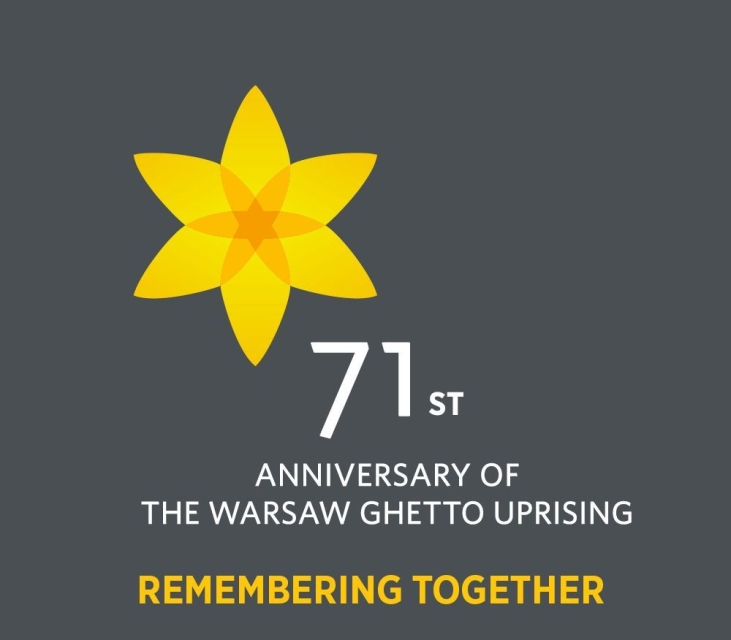 Graphic of Warsaw Ghetto Uprising Campaign - 71st Anniversary of the Warsaw Ghetto Uprising, Remembering Together