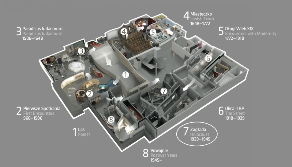Na planie: lokalizacja galerii na planie wystawy stałej