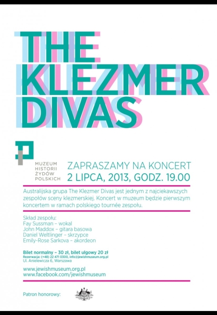 Plakat promujący koncert The Klezmer Divas w 2013 r.
