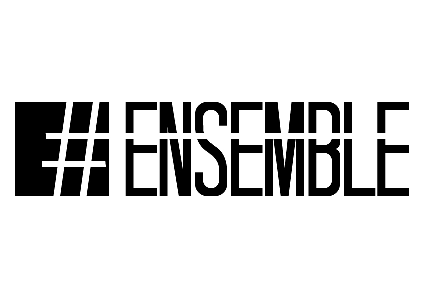 logo #ENSEMBLE (czarny napis na białym tle)
