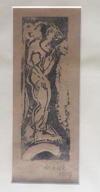 Marek Szwarc, Akt kobiecy z „Jung Jidysz”, 1919, linoryt, fot. Muzeum POLIN