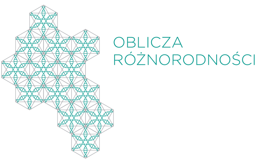 Grafika z zielonym napisem oblicza różnorodności.
