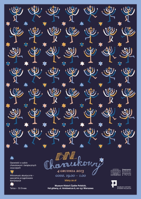 Plakat promujący bal chanukowy w Muzeum POLIN