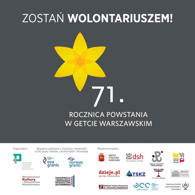 zdjęcie ilustracyjne - plakat 71. akcji Żonkile z napisem zostań wolontariuszem