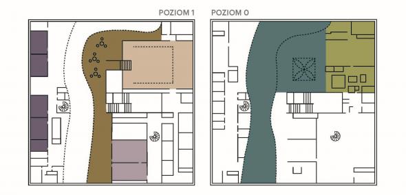 Plan przestrzeni komercyjnych w Muzeum POLIN