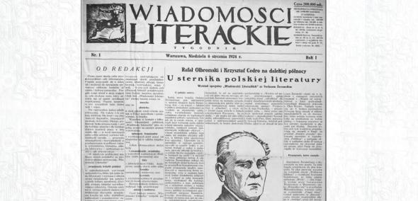 Strona tytułowa pierwszego numeru "Wiadomości Literackich".