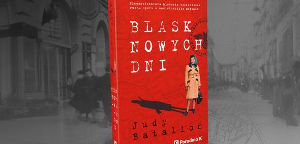 Książka "Blask nowych dni" na tle archiwalnego zdjęcia.