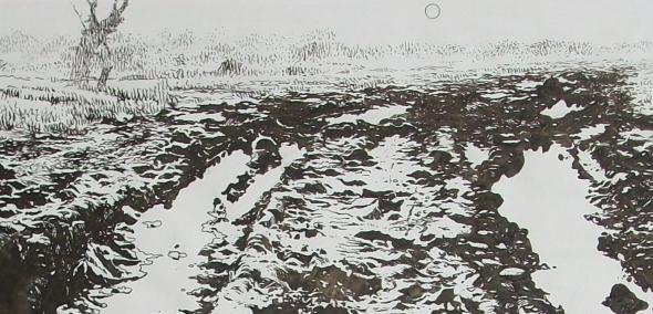 Czarno-biała plansza Krzysztofa Garwonkiewicza z albumu "Achtung Zelig!"