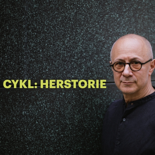 Mikołaj Grynberg. Obok napis cykl: Herstorie.